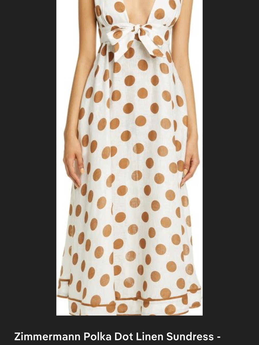 Zimmermann White and Tan Polka Dot Maxi Skirt